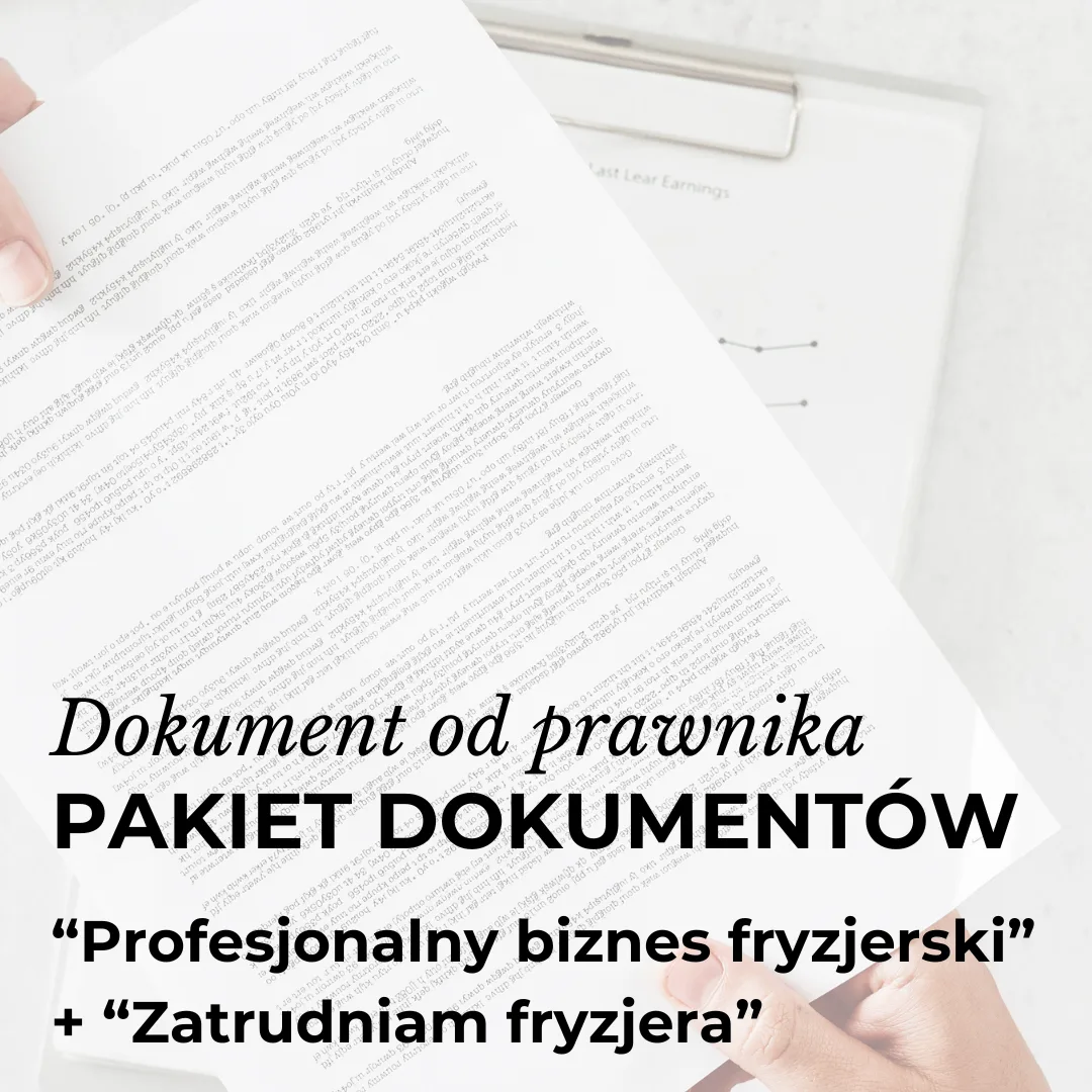 „ZATRUDNIAM FRYZJERA” + „PROFESJONALNY BIZNES FRYZJERSKI” - komplet dokumentów